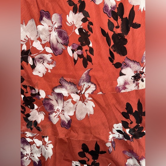 Simply Vera Vera Wang Women’s Floral Maxi Dress Sleeveless Rust Red Size L - Picture 5 of 6